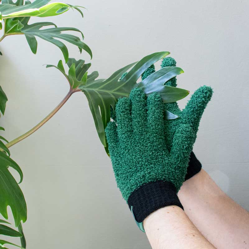 Unique Bargains Dusting Cleaning Gloves Microfiber Mittens for Cleaning Plant Lamp Window 2 Pairs Blue
